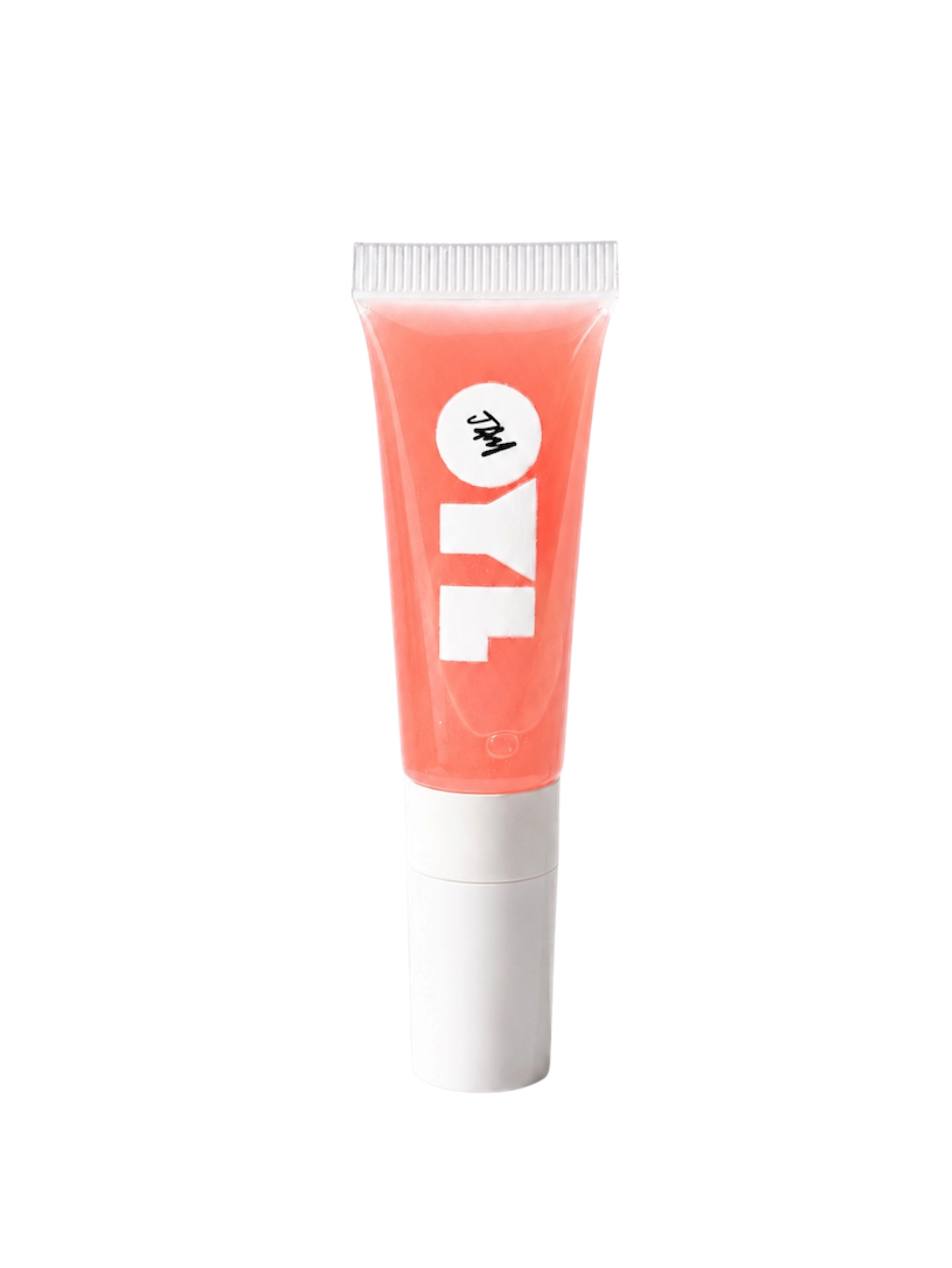 OylJam™ Lip Oil Top Coat in Guava, coral-pink lip oil tube.
