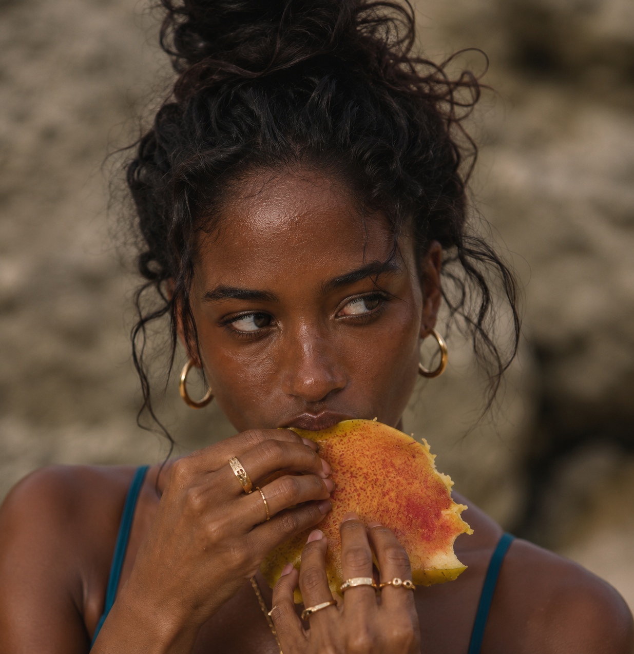 Warm editorial mango portrait capturing the soft, melted ButtahJam™ mood.